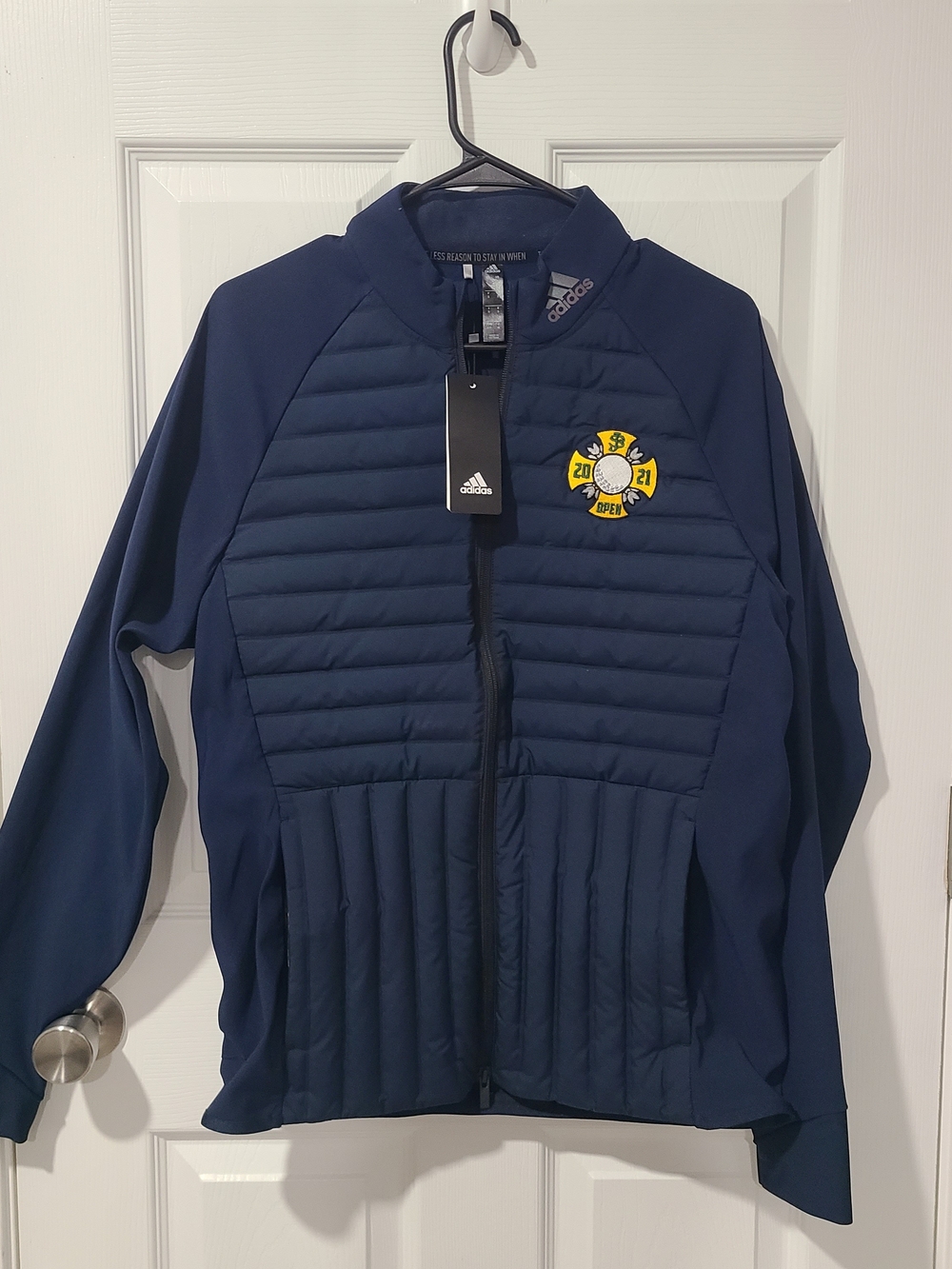 Adidas Frostguard Insulated Golf Jacket,Navy Blue,2021 Open Championship Crest